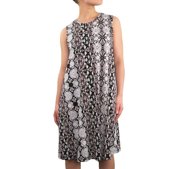 Nicole Miller Snake Print Python High Neck Sleeveless Midi Dress Casual Small - Picture 5 of 7